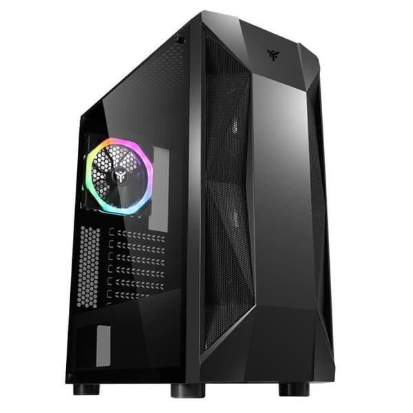 iTek Rock Evo RGB ATX Mid Tower-fodral med glaspanel (svart)