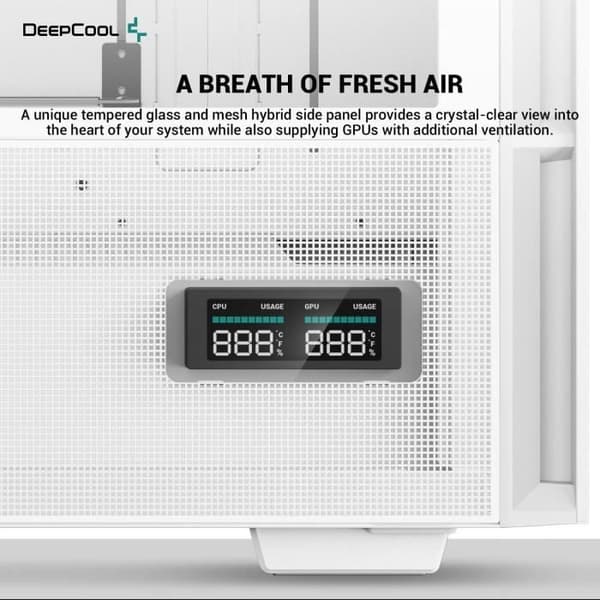 PC-fodral utan strömförsörjning - DEEPCOOL CH560 DIGITAL (Vit) - Medium torn - E-ATX-format