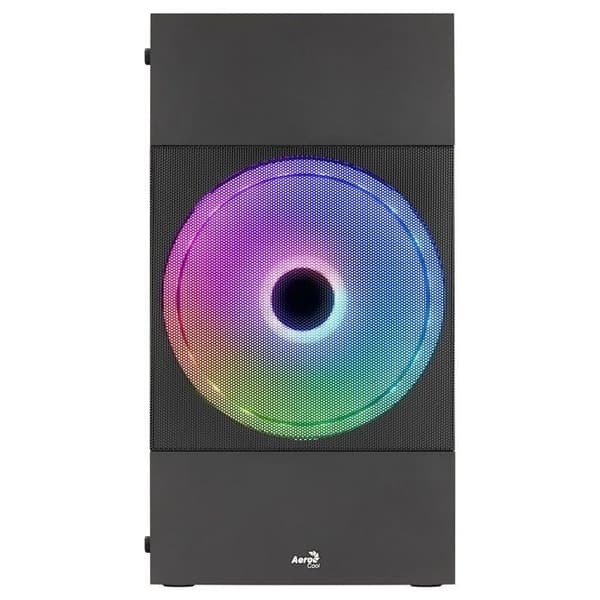 Aerocool ATOMICLITE V1 - Micro-ATX Gamer Case - Front Grille + 2 FRGB fläktar - Svart