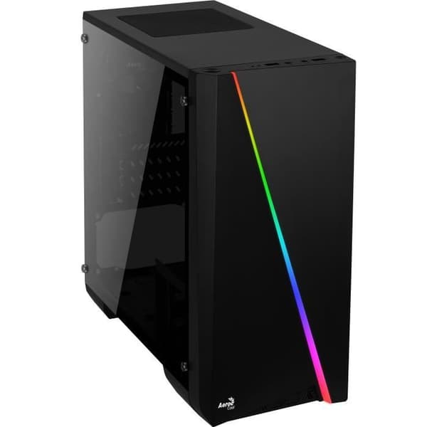 AEROCOOL Cyclon Mini PC CASE - RGB Mini Tower - Svart - Plexiglas - Micro ATX Format (ACCS-PV12012.11)