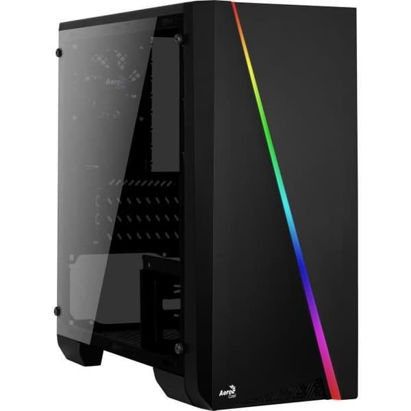 AEROCOOL Cyclon Mini PC CASE - RGB Mini Tower - Svart - Plexiglas - Micro ATX Format (ACCS-PV12012.11) Svart