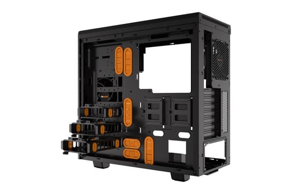vær stille! Pure Base 600 Window Midi Tower Sort, Orange