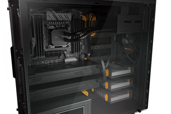 vær stille! Pure Base 600 Window Midi Tower Sort, Orange