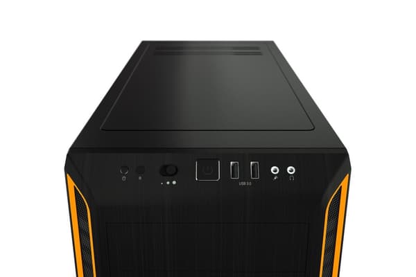 vær stille! Pure Base 600 Window Midi Tower Sort, Orange