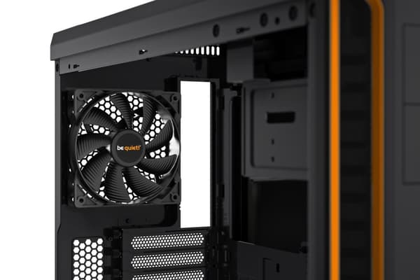vær stille! Pure Base 600 Window Midi Tower Sort, Orange