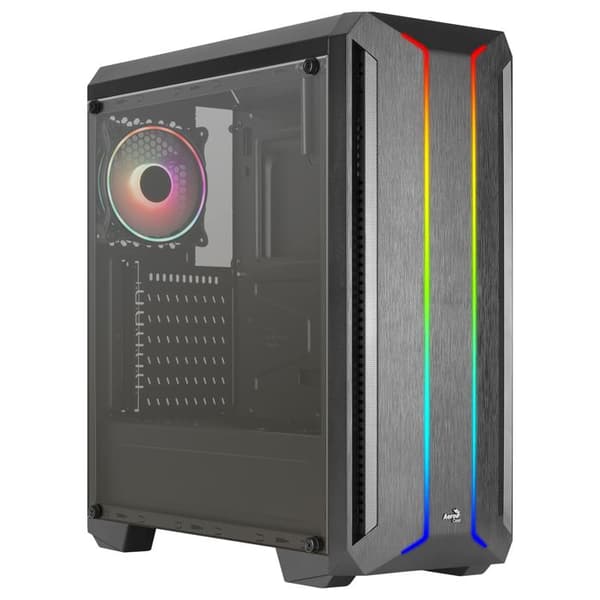 Mellantorn ATX - Aerocool - SKYLINEV2BK - Framsidan ARGB - ARGB-fläkt 12cm - Svart
