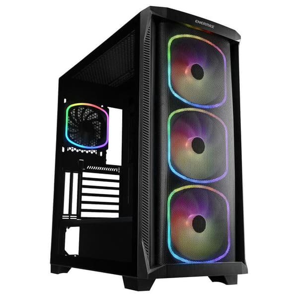 Mid Tower-fodral - ENERMAX - StarryKnight SK30 - Härdat glas - ARGB-fläktar - Vit färg Svart