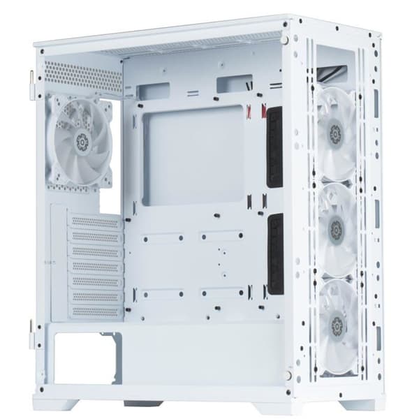 Enermax - ECA-MS31-WW-ARGB - MarbleShell MS31 White Gaming PC-fodral + 4 ARGB PWM-fläktar och VGA-stöd ingår