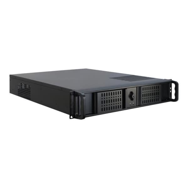 Inter-Tech IPC 2U-2098-SL 2U rackmonterbart fodral för ATX-moderkort - 9 interna fack - 2 USB 2.0-portar Svart
