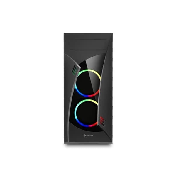 Sharkoon NIGHT SHARK RGB, Midi ATX Tower, PC, ATX,CEB,EATX,Micro-ATX,Mini-ITX, Svart, Multi, 3 mm