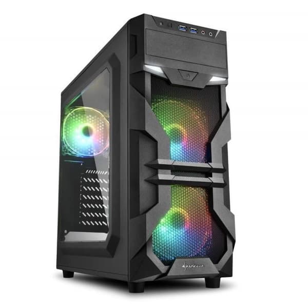 Sharkoon VG7-W Gaming PC-fodral - 4044951026869 Svart