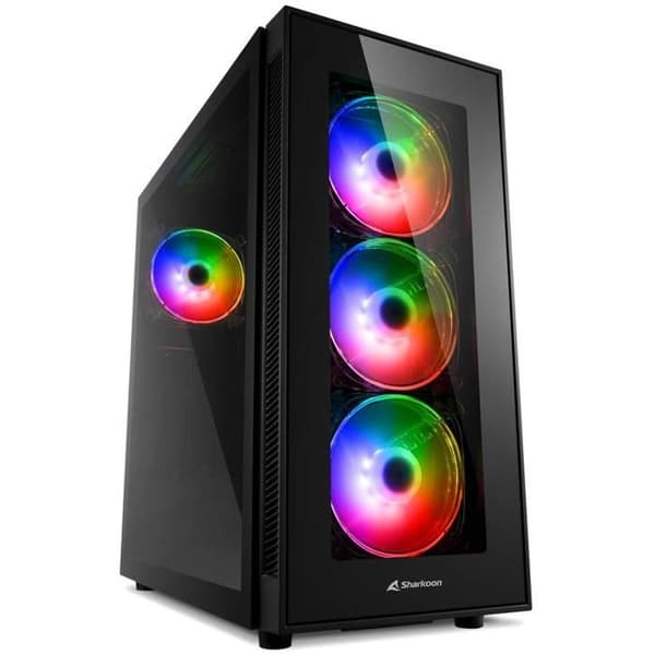 SHARKOON TG5 PRO RGB PC-fodral - Svart - Midi Tower - 3x 120 mm - ATX, Micro ATX, Mini-ITX