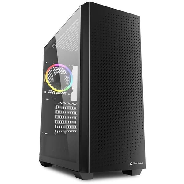 Sharkoon VS9 RGB Midi ATX PC-fodral Svart Svart