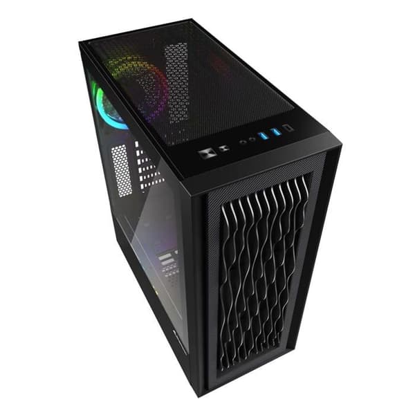 SHARKOON RGB WAVE ATX gaming PC-fodral - Svart - 3x 120 mm - 2 interna fack - 7 expansionsfack