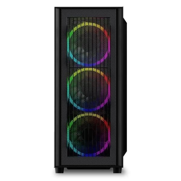 SHARKOON RGB WAVE ATX gaming PC-fodral - Svart - 3x 120 mm - 2 interna fack - 7 expansionsfack
