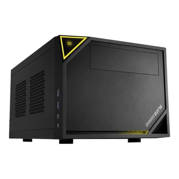 Sharkoon SHARK ZONE C10 - Tower - mini ITX - ingen strömförsörjning (ATX12V - SFX12V) - svart, gul - USB-ljud