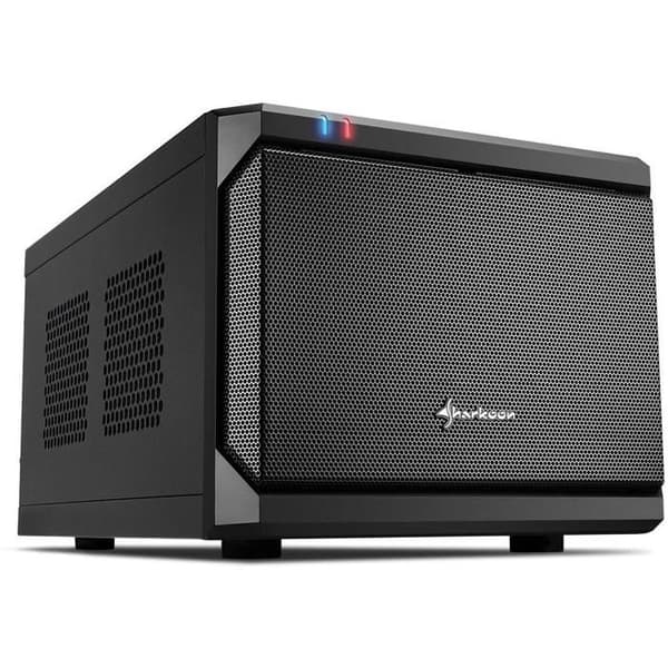 Mini-tornhus - SHARKOON - QB One ITX - Svart - Glaspaneler - 2 interna fack Svart