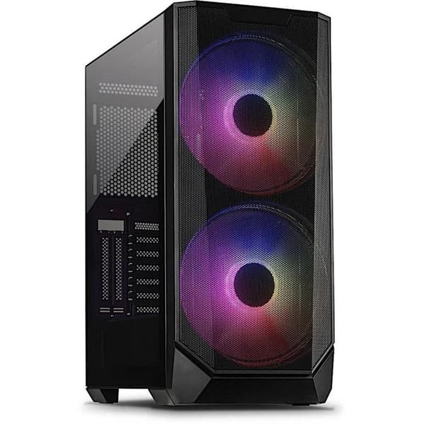 INTER-TECH IT-3503 AIRSTREAM 2XARGB spelfodral med 200 mm fläkt Svart