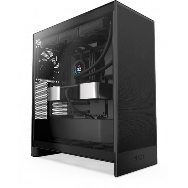 NZXT H7 Flow (2024) ATX-chassis med vindue, sort Sort