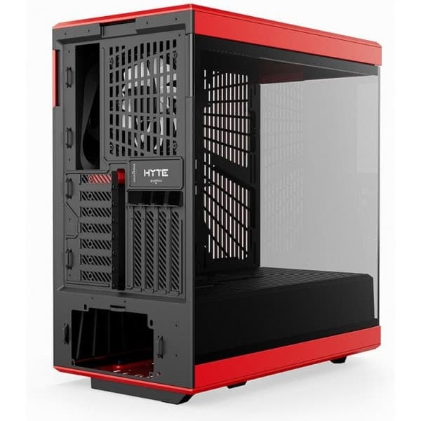 Hyte Y40 Red ATX-chassis med vindue, sort/rød
