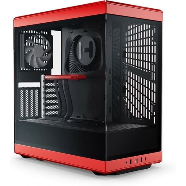 Hyte Y40 Red ATX-chassi med fönster, svart/röd