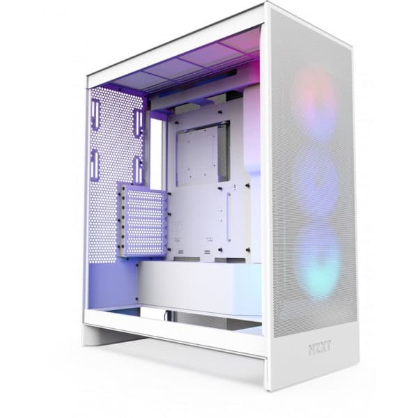 NZXT H7 Flow RGB (2024) ATX-chassis med vindue, hvid