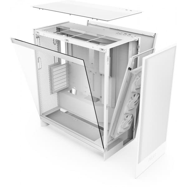 NZXT H7 Flow RGB (2024) ATX-chassis med vindue, hvid