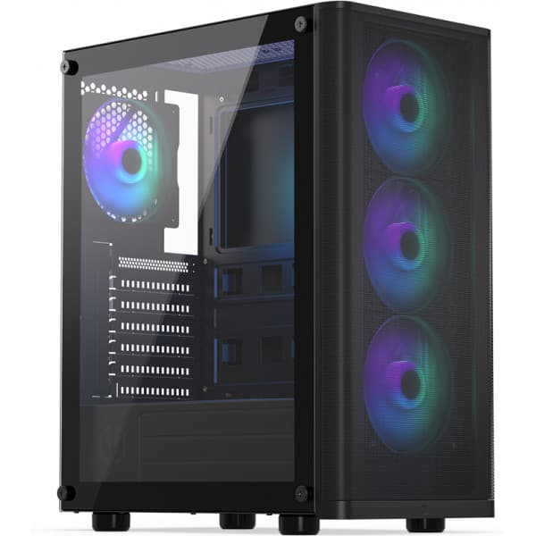 Endorfy Ventum 200 ARGB ATX-chassi med fönster, svart Svart