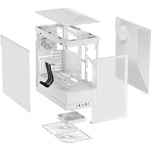 Hyte Y40 Snow White ATX-chassis med vindue, sort/hvid