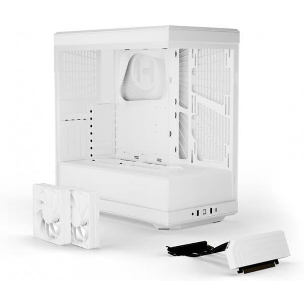 Hyte Y40 Snow White ATX-chassis med vindue, sort/hvid
