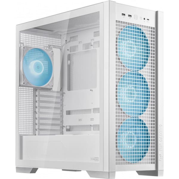 Asus TUF Gaming GT302 TG ARGB ATX-chassis med vindue, hvid