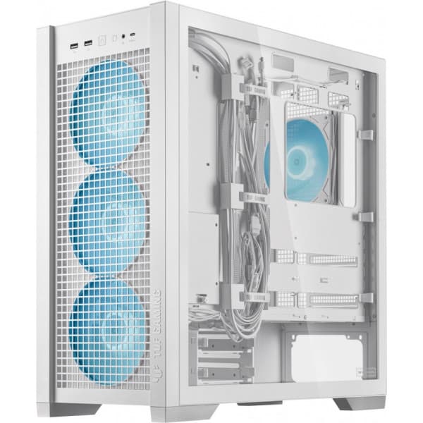 Asus TUF Gaming GT302 TG ARGB ATX-chassis med vindue, hvid
