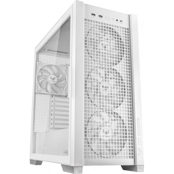 Asus TUF Gaming GT302 TG ARGB ATX-chassis med vindue, hvid