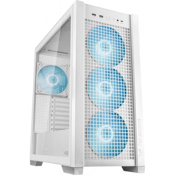 Asus TUF Gaming GT302 TG ARGB ATX-chassis med vindue, hvid Hvid