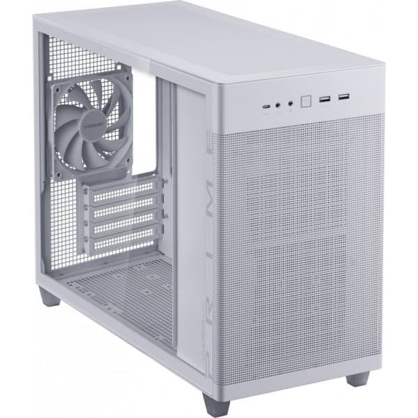 Asus Prime AP201 TG Micro-ATX-chassi med fönster, vit
