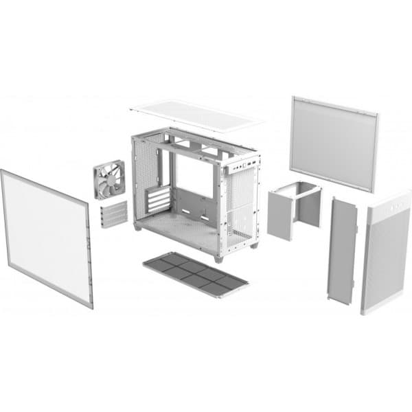 Asus Prime AP201 TG Micro-ATX-chassi med fönster, vit