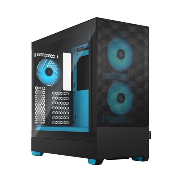 Fractal Design Pop Air RGB Cyan Core TG Clear Tint Sort, Blå