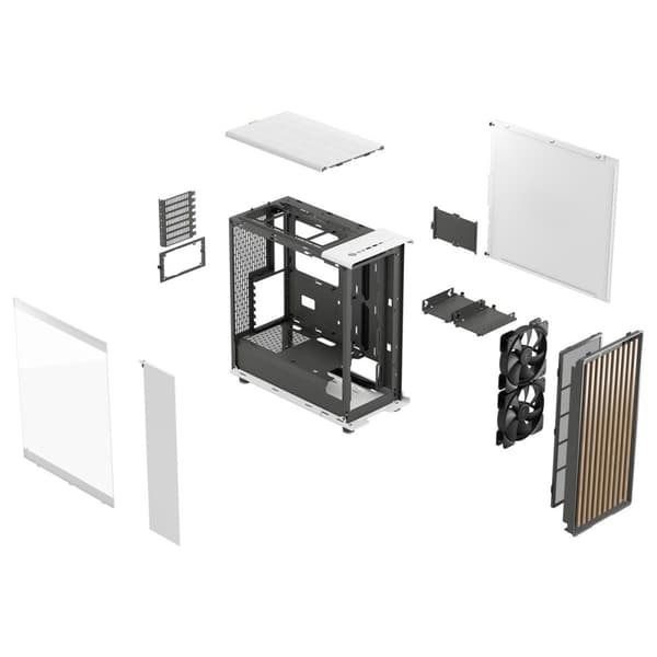 Fractal Design North Chalk White TG Kirkas sävy