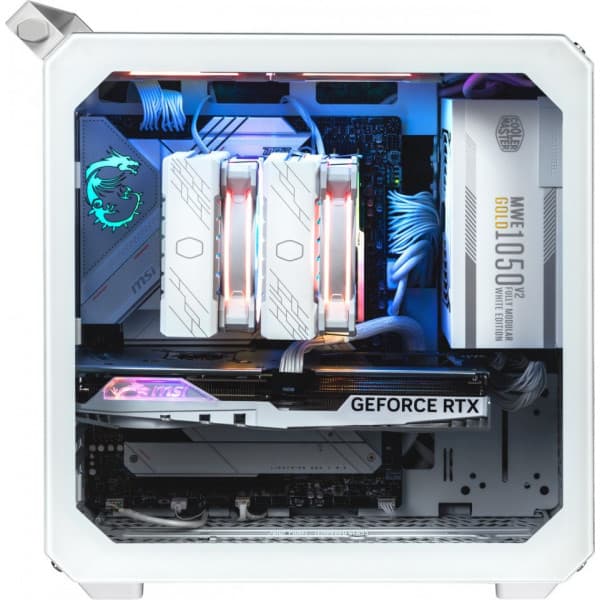 Cooler Master QUBE 500 Flatpack ATX-chassi med fönster, vit