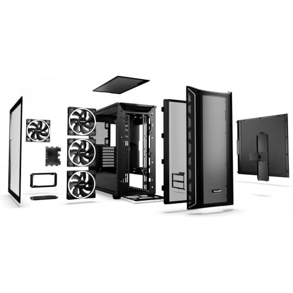 Var tyst! Shadow Base FX 800 ATX-chassi med fönster, svart