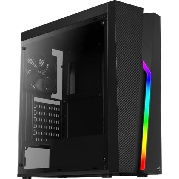 AEROCOOL Bolt PC CASE - Mid Tower - Svart - Med sidofönster - ATX-format (ACCM-PV15012.11) Svart