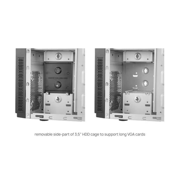 Chieftec HC-10B-OP PC-fodral - SECC - ATX, Micro-ATX, Mini-ITX - Svart - 0,6 mm - 15,5 cm