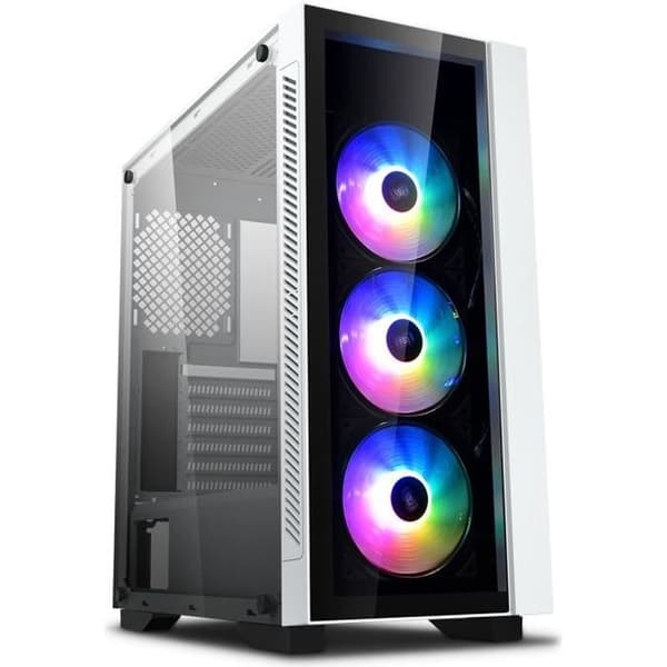 DEEPCOOL PC CASE MATREXX 55 V3 ADD - Medium Tower - RGB 3F - Vit - E-ATX-format (DP-ATX-MATREXX55V3-AR-WH-3F) Svart, Vit