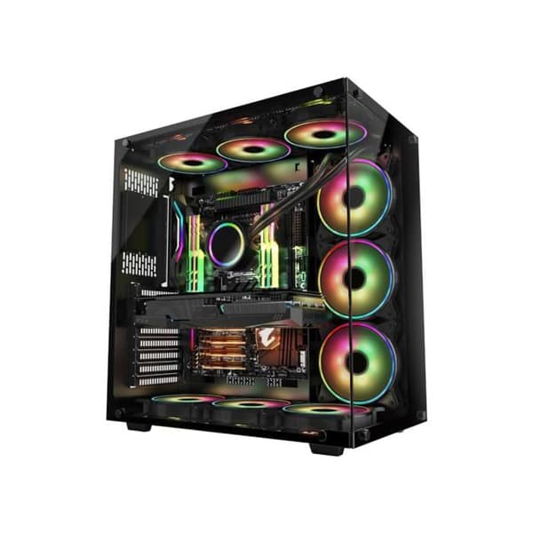 Intertech C-701 Panorama Black Full-Tower PC-fodral - 4 interna fack - 3 120 mm fläktar