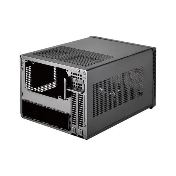SilverStone SST-SG13B-Q Svart Mini-ITX Compact Cube PC-fodral - sidoventilation i metallnät Svart