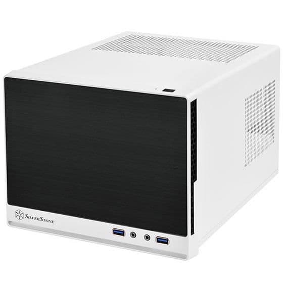 SilverStone SST-SG13WB-Q - Sugo Compact Mini-ITX Cube datorfodral, frontpanel i plast med en konstgjord aluminiumfinish, svart... Svart, Vit