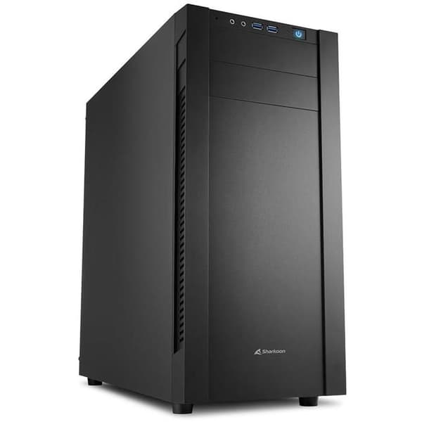 Sharkoon S25-V Midi Tower ATX PC-fodral utan strömförsörjning - 5 interna fack - Kabelhanteringssystem Svart