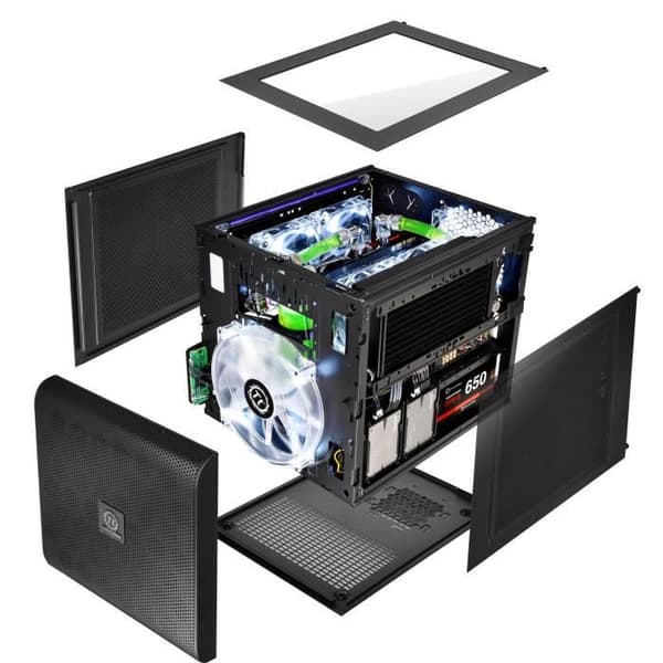 THERMALTAKE PC CASE Core V21 - Svart - Härdat glas - Micro ATX-format