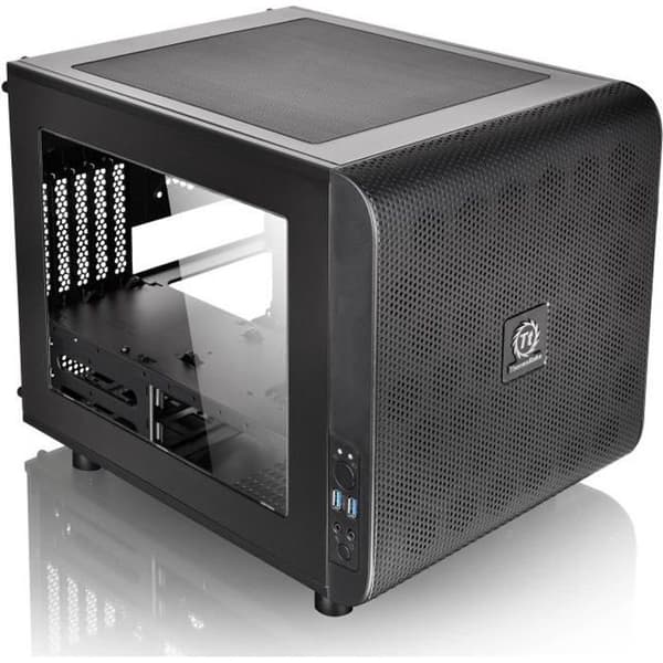 THERMALTAKE PC CASE Core V21 - Svart - Härdat glas - Micro ATX-format Svart