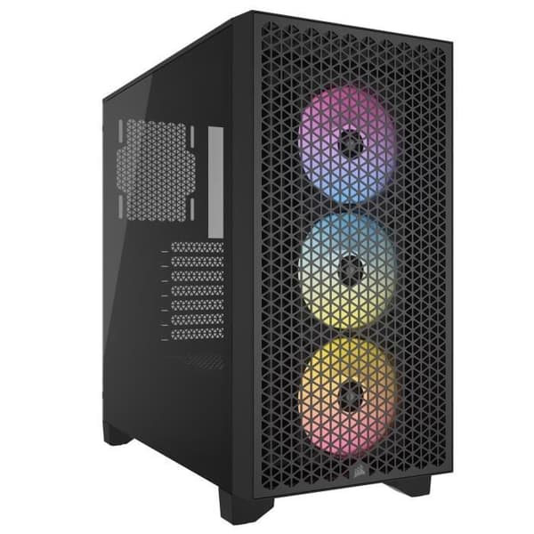 PC-chassi - CORSAIR - 3000D RGB AIRFLOW - ATX Midsize - 3 fläktar AR120 RGB - Svart